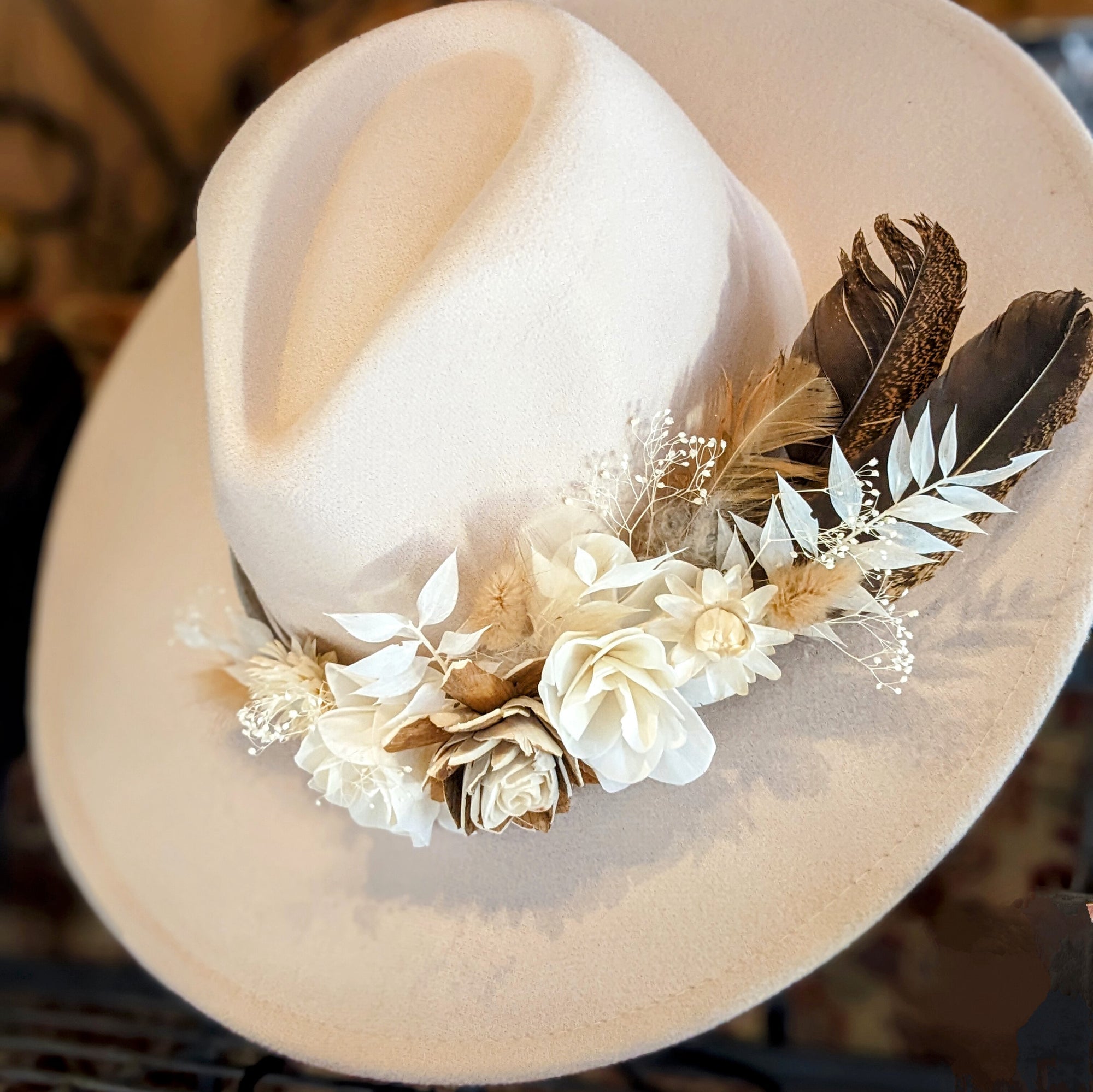 Dried Floral Hat Art