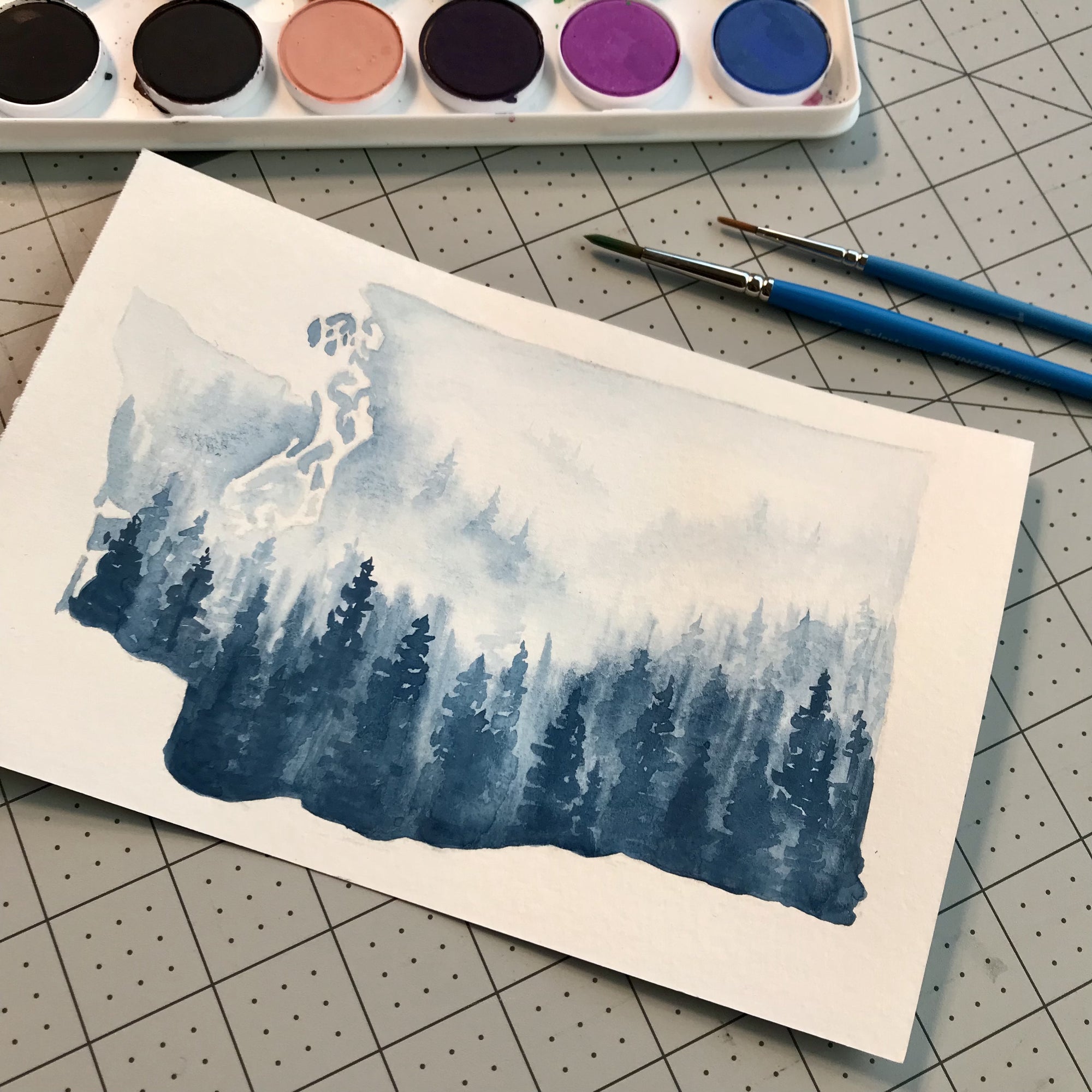Misty Forests Watercolor